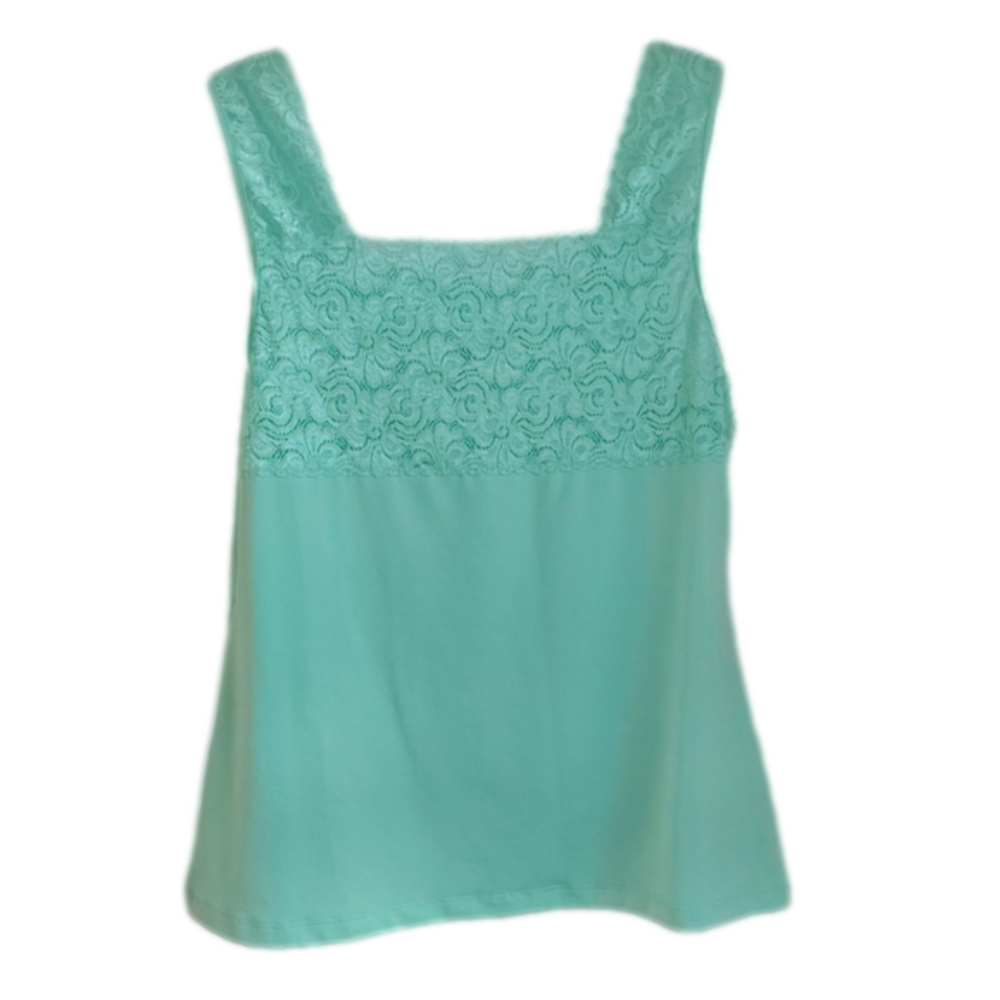 Christopher & Banks Mint Tank Top Cami Shell With Lace Top Size M - Picture 1 of 8